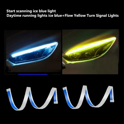 汎用LEDバイク 二輪ライト DRL デイタイムランニングライト 防水 シーケンシャルストリップ イエローウインカー 12V｜calore｜08