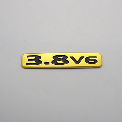 3.8 V63.8V6のエンブレム 3Dゴールドステッカー リアステッカー プラスチックロゴ バッジ ネームプレート｜calore｜02