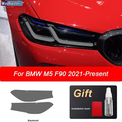 BMW 2個ヘッドライト保護フィルムフロントライトクリアスモークブラックTPU M5 F90改築2021アクセサリー｜calore｜02