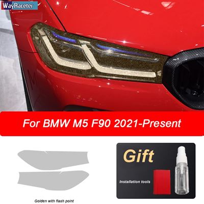 BMW 2個ヘッドライト保護フィルムフロントライトクリアスモークブラックTPU M5 F90改築2021アクセサリー｜calore｜04