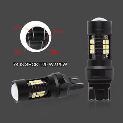2個T20 LED W21W W21/5ワットLED電球WY21W 7440 7443 T25 3156 3157 P27/7ワット信号灯ブ ...
