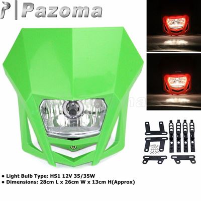 カワサキ 汎用バイク 二輪ヘッドライト 緑色のモトクロス LED電球 KX KLX 650 450 300 250 150｜calore｜05