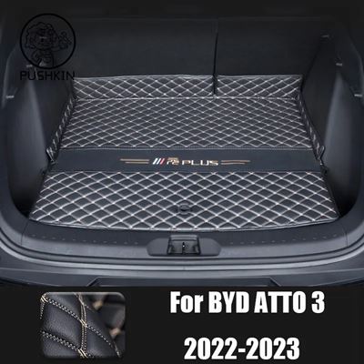 BYD ATTO 3 EV 2022 2023カスタムトランクマットレザー丈夫貨物ライナーブーツカーペットインナーカバーアクセサリー｜calore｜06