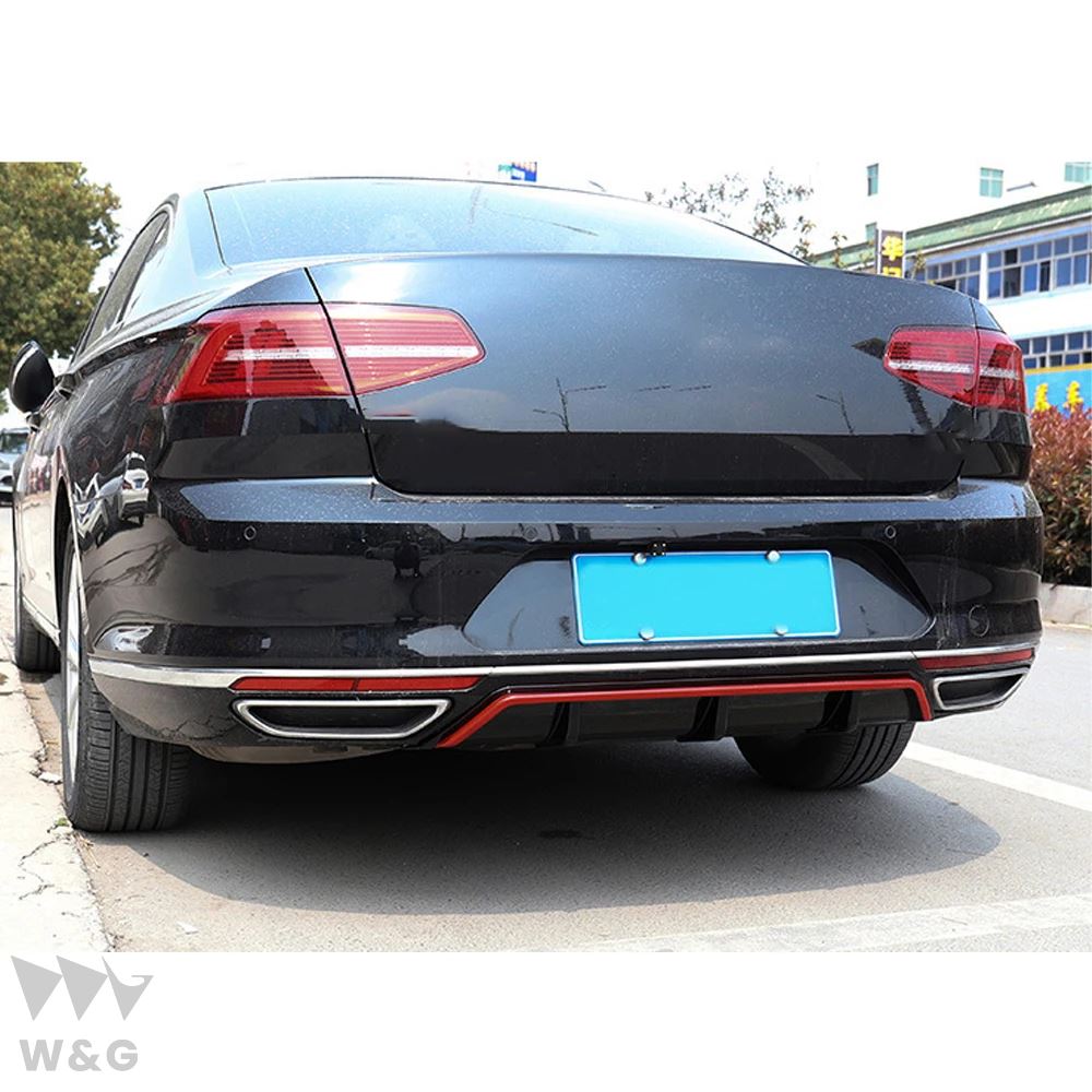 VW PASSAT B8 VARIANT SPOILERS GTE 2017 2018 2019 PP リアバンパー ブラックペイント リアブーツデ