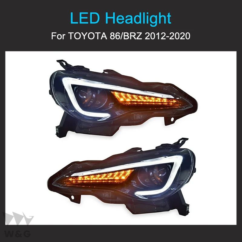 1PAIR LED ヘッドライト アセンブリ トヨタ 86 スバル BRZ 2012-2021 ヘッドライト LED DRL ダイナミック回転プロジ｜calore｜02