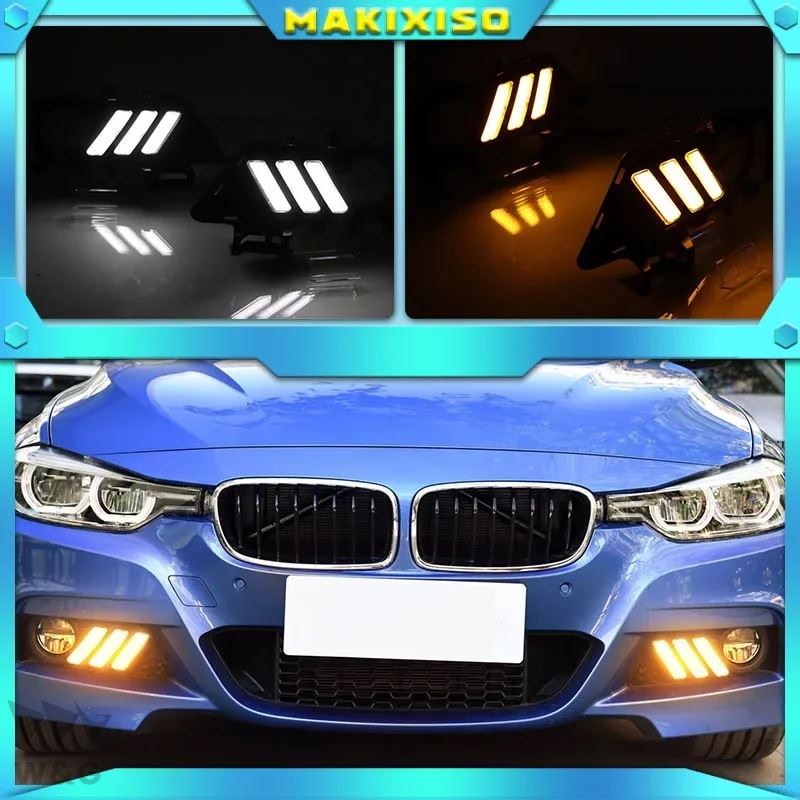 BMW F30 F35 3 シリーズ 2013 2019 デイランニング用ライト LED DRL フォグランプ ドライビング ライト イエロー ター : aa052904943 : Calore