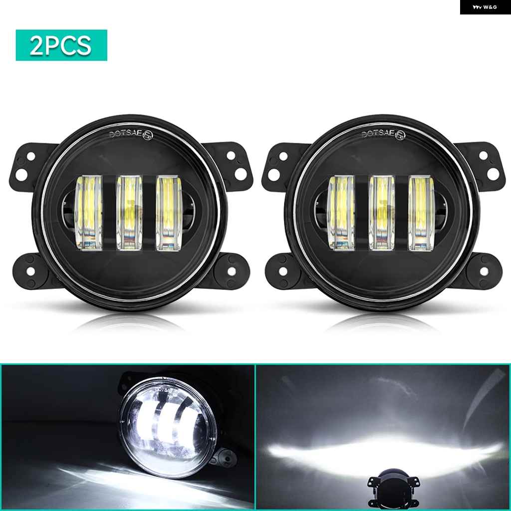 並行輸入品フォグランプ 30W 4インチ ホワイト DRL ラウンド LED レンズ 付き プロジェクター 4インチ フォグランプの画像