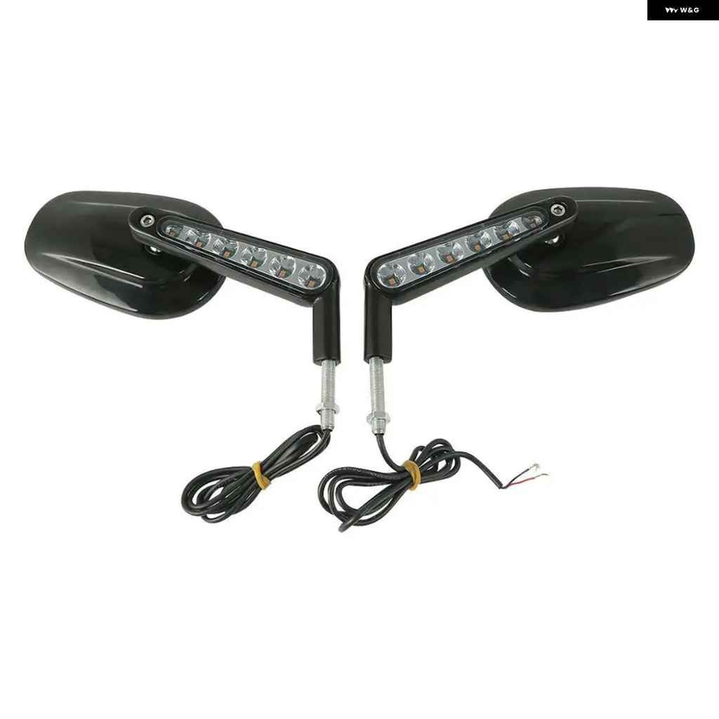 並行輸入品マッスルバックミラー LEDウィンカー ハーレー VRSCF V-ROD 2009-2014-17 1ペア ブラック/シ_2