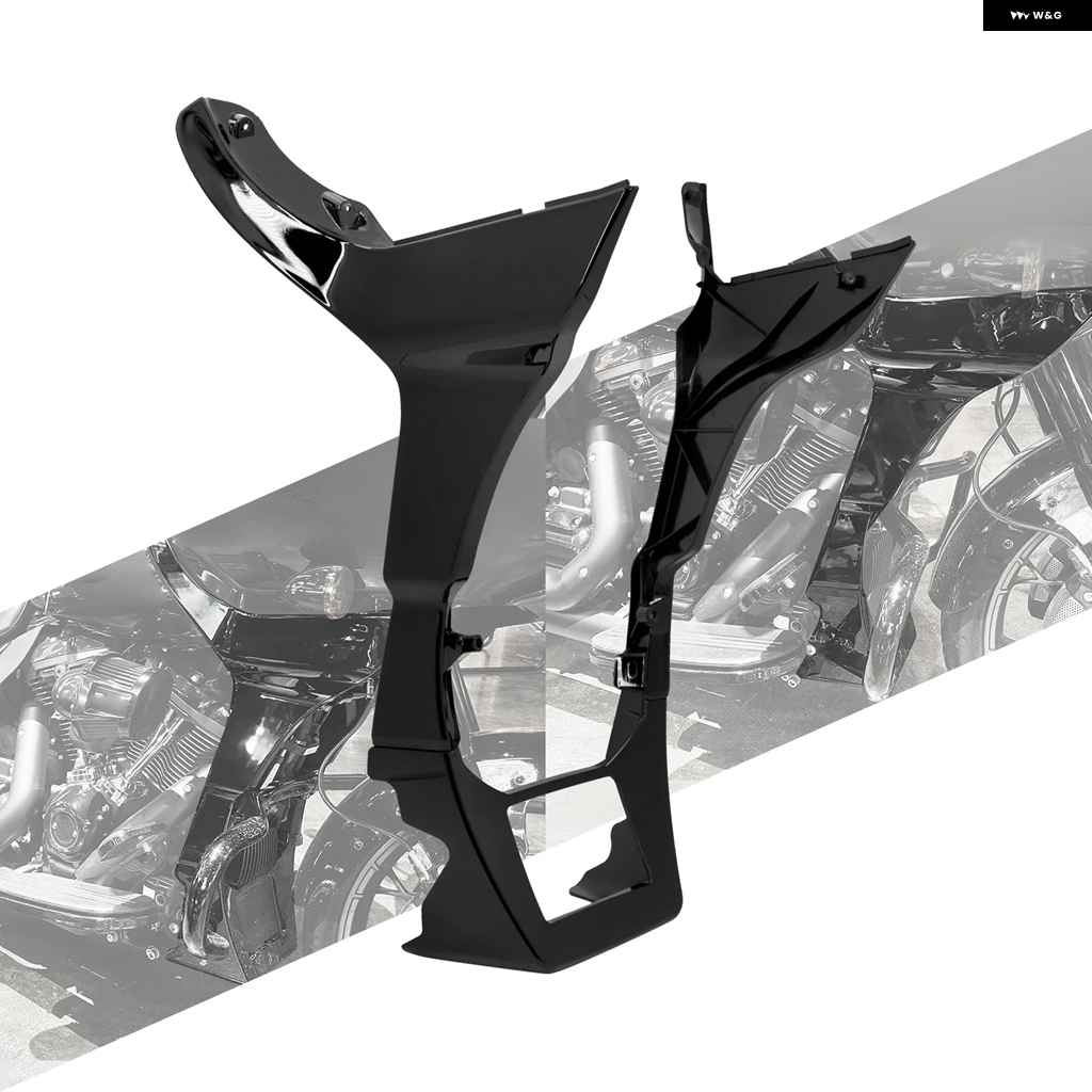 並行輸入品オートバイ バイク グロスブラック フェアリング スポイラー カバー 左右 ハーレー ツーリング ロードグライド FLTの画像