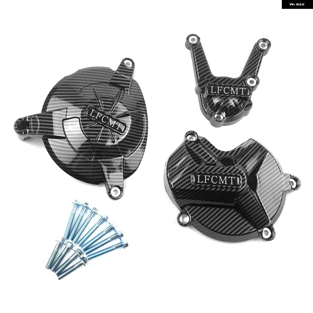 並行輸入品オートバイ セカンダリー エンジン カバー セットケース BMW S1000RR S1000R 2009-2016 カーボンブラックの画像