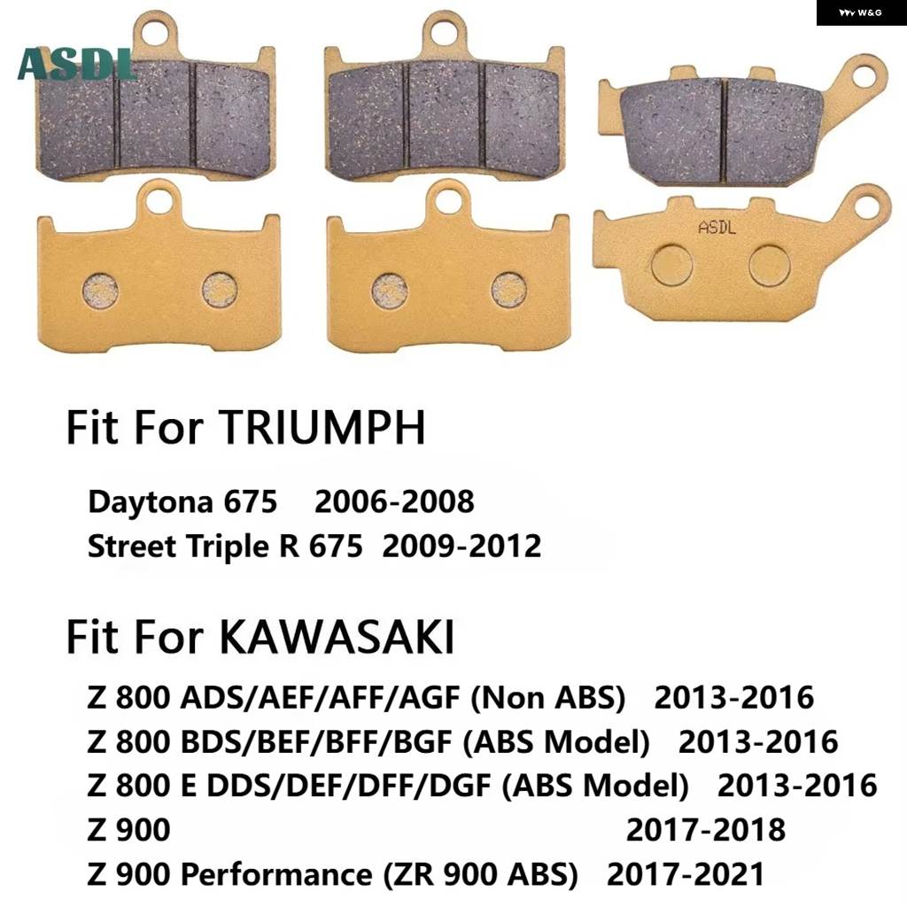 並行輸入品オートバイ フロントリア ブレーキ パッド カワサキ ADS/AEF/AFF/AGF ABS非対応 Z800 ABS トライアンフ DAYTONA 675 STREET TRIPLE Rの画像