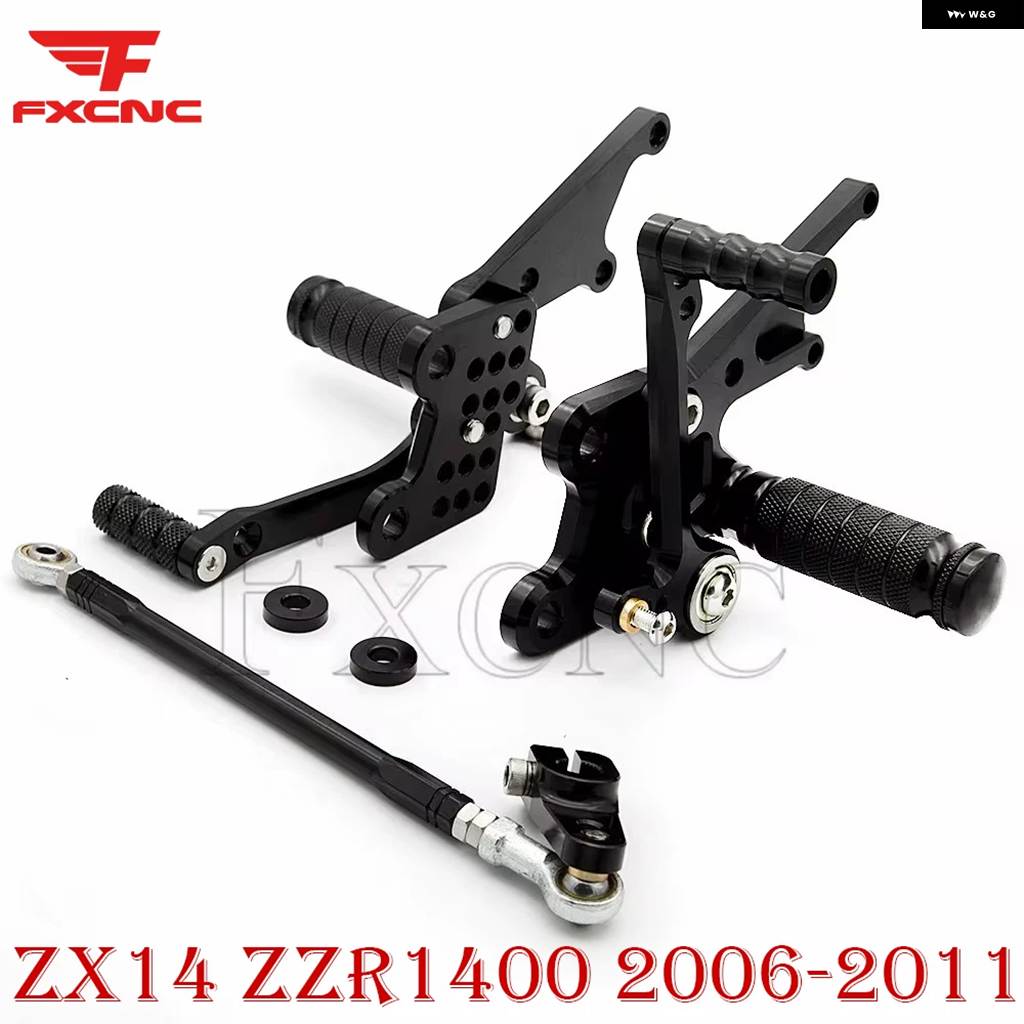 並行輸入品カワサキ ZX14 /ZZR1400 2006-2011 オートバイ フットレスト リアセット フットペグ CNC アルミ ペダル フットペグ リアセット