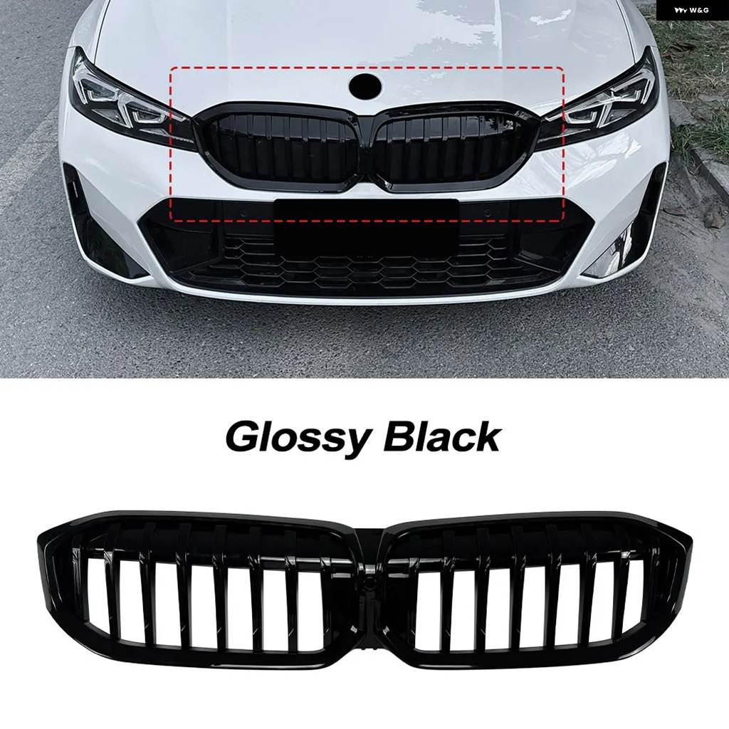 並行輸入品BMW 3シリーズ G20 G21 G28 LCI 2023 ブラック シングルライン スタイル フロント グリル キッ_1