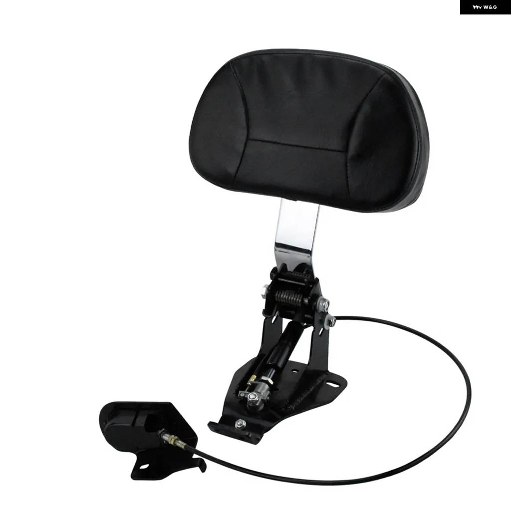 並行輸入品オートバイ フルフォワードバックレスト ブラック/クロームアーム付き ドライバーライダーバックレスト ハーレー ツーリン_4
