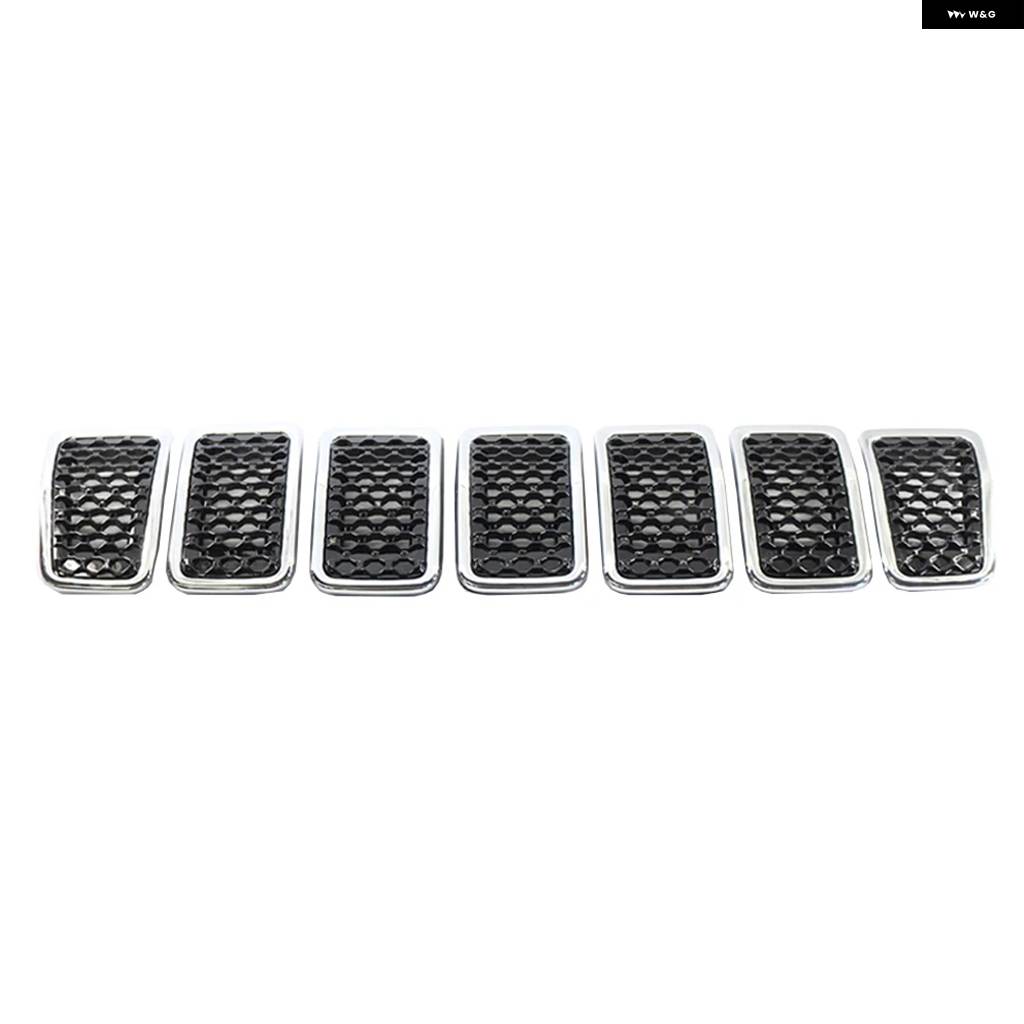 並行輸入品 7個 ABSメッシュ フロント グリル インサート グリル カバー トリム 6AZ88DX8AB ジープ チェロキー 2019 - 22の画像