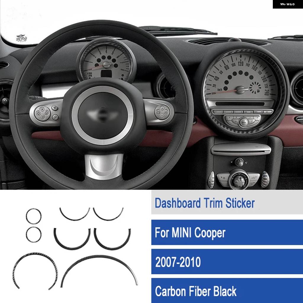 並行輸入品 セントラル ダッシュボード エアコン カバー スピード メーター トリム BMW MINI COOPER R55 R56 R57 2007-2010 カーボンの画像