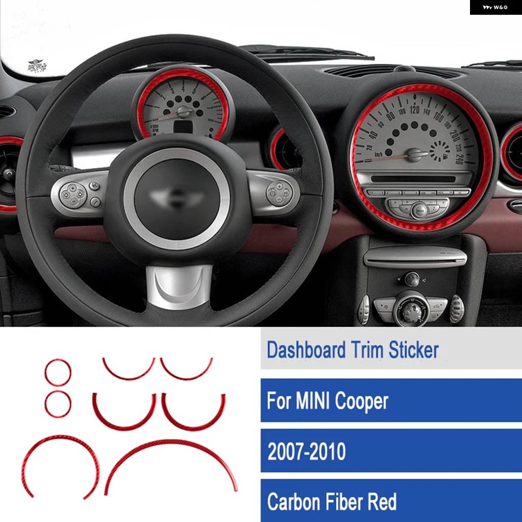 並行輸入品 セントラル ダッシュボード エアコン カバー スピード メーター トリム BMW MINI COOPER R55 R56 R57 2007-2010 カーボンの画像