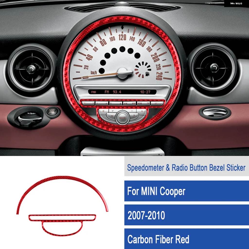 並行輸入品 セントラル ダッシュボード エアコン カバー スピード メーター トリム BMW MINI COOPER R55 R56 R57 2007-2010 カーボンの画像