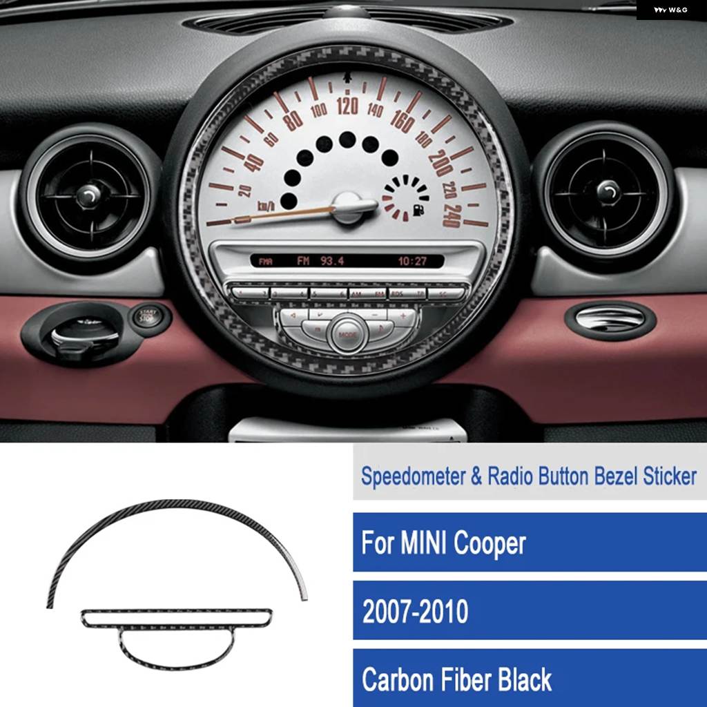 並行輸入品 セントラル ダッシュボード エアコン カバー スピード メーター トリム BMW MINI COOPER R55 R56 R57 2007-2010 カーボンの画像