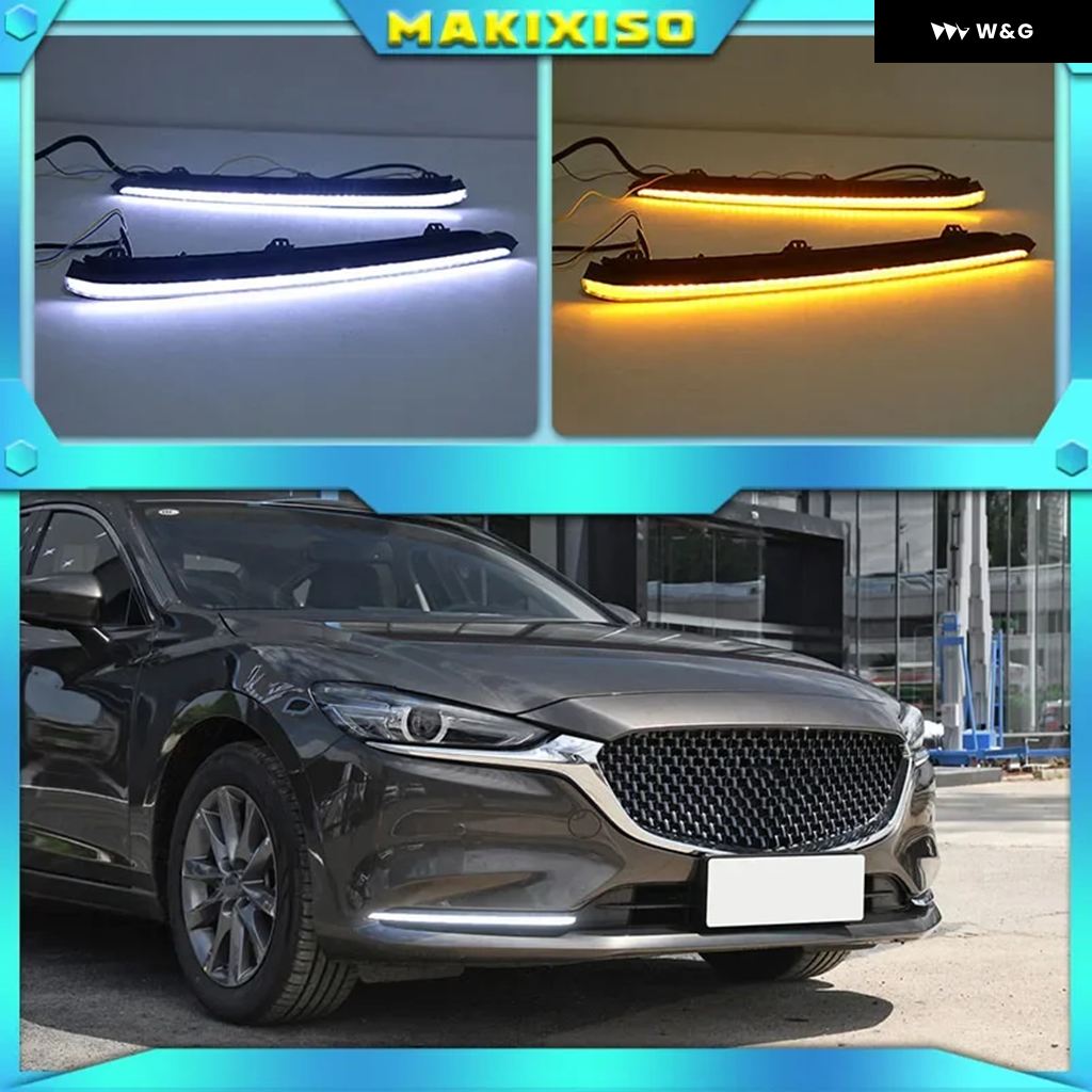 マツダ アテンザ GJ2AW フロント フォグライトカバー LEDデイライト BRIGHTZ アテンザワゴン GJ 中期 LEDデイライト付きメッキフォグ