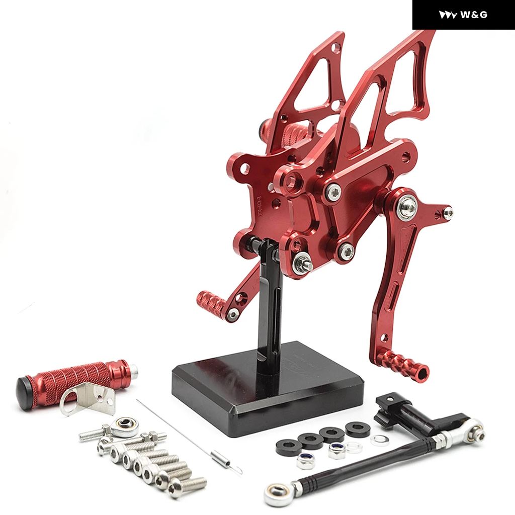 並行輸入品 ヤマハ YZF R3 MT03 2014-2023 CNC オートバイ バイク 調整可能 リアセット フットレスト フットレスト フットペグ ペダルの画像
