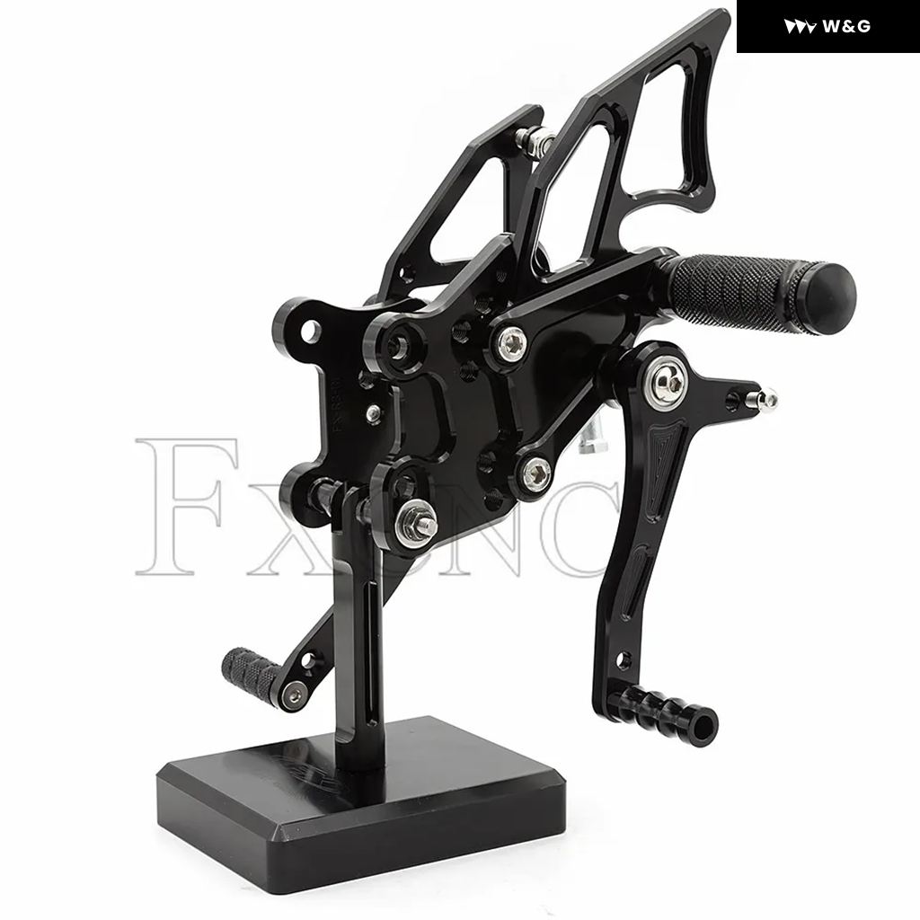 並行輸入品 ヤマハ YZF R3 MT03 2014-2023 CNC オートバイ バイク 調整可能 リアセット フットレスト フットレスト フットペグ ペダルの画像