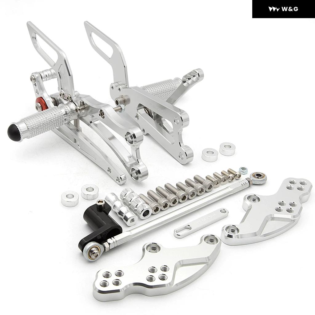 並行輸入品 アプリリア RS125 E5 ABS 2025 CNCアルミ調整可能 オートバイ バイク リアセット フットペグ ペダル フットレスト アクセサリーの画像