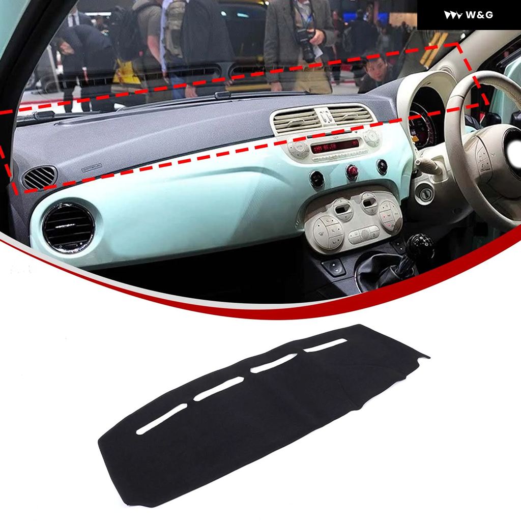 並行輸入品 フィアット 500 2008-2023 アバルト 595 2012-21-2023 フランネルダッシュマットサンシェー | ブランド登録なし | 03