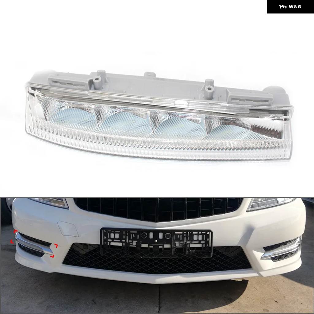 並行輸入品車用 デイタイム ランニングライト ABS ホワイト A2049069000 メルセデス ベンツ C E SLK クラス W204 S204 C204 W212 C207 R172の画像