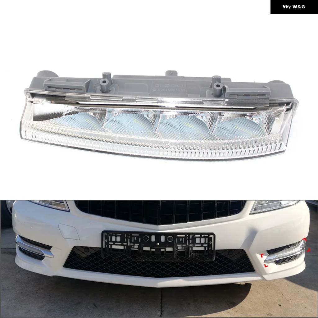 並行輸入品車用 デイタイム ランニングライト ABS ホワイト A2049069000 メルセデス ベンツ C E SLK クラス W204 S204 C204 W212 C207 R172の画像
