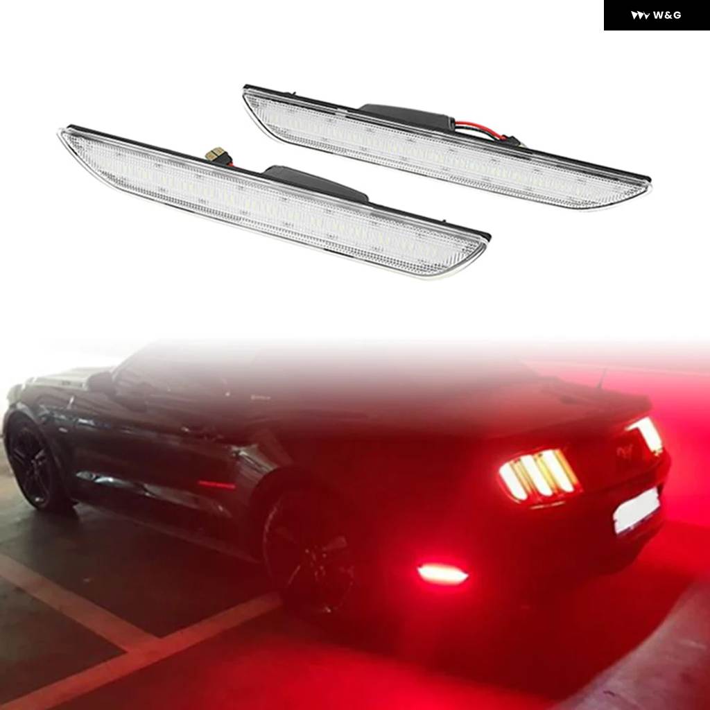 並行輸入品2個 車用 LED リア バンパー サイド マーカーライト レッド サイドマーカー ウィンカーランプ フォード マスタング 2015-22の画像