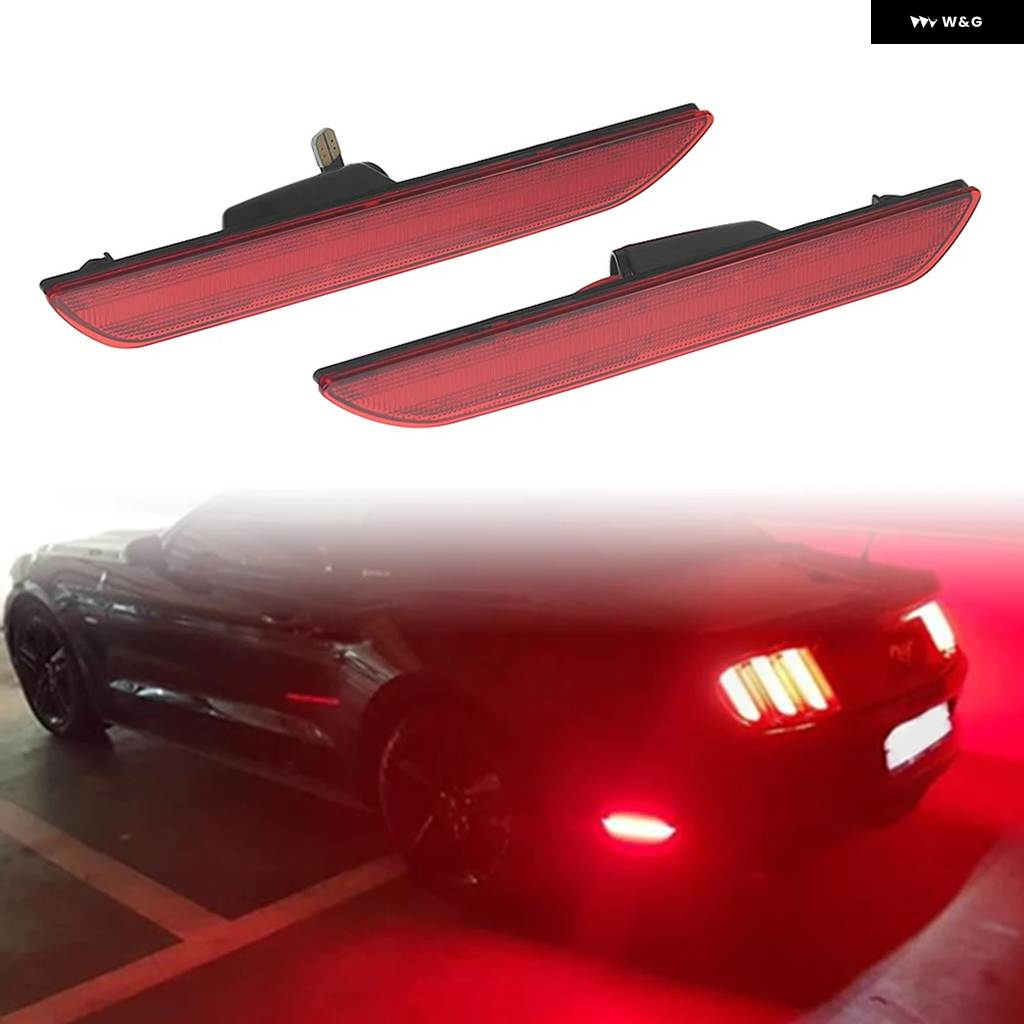 並行輸入品2個 車用 LED リア バンパー サイド マーカーライト レッド サイドマーカー ウィンカーランプ フォード マスタング 2015-22の画像