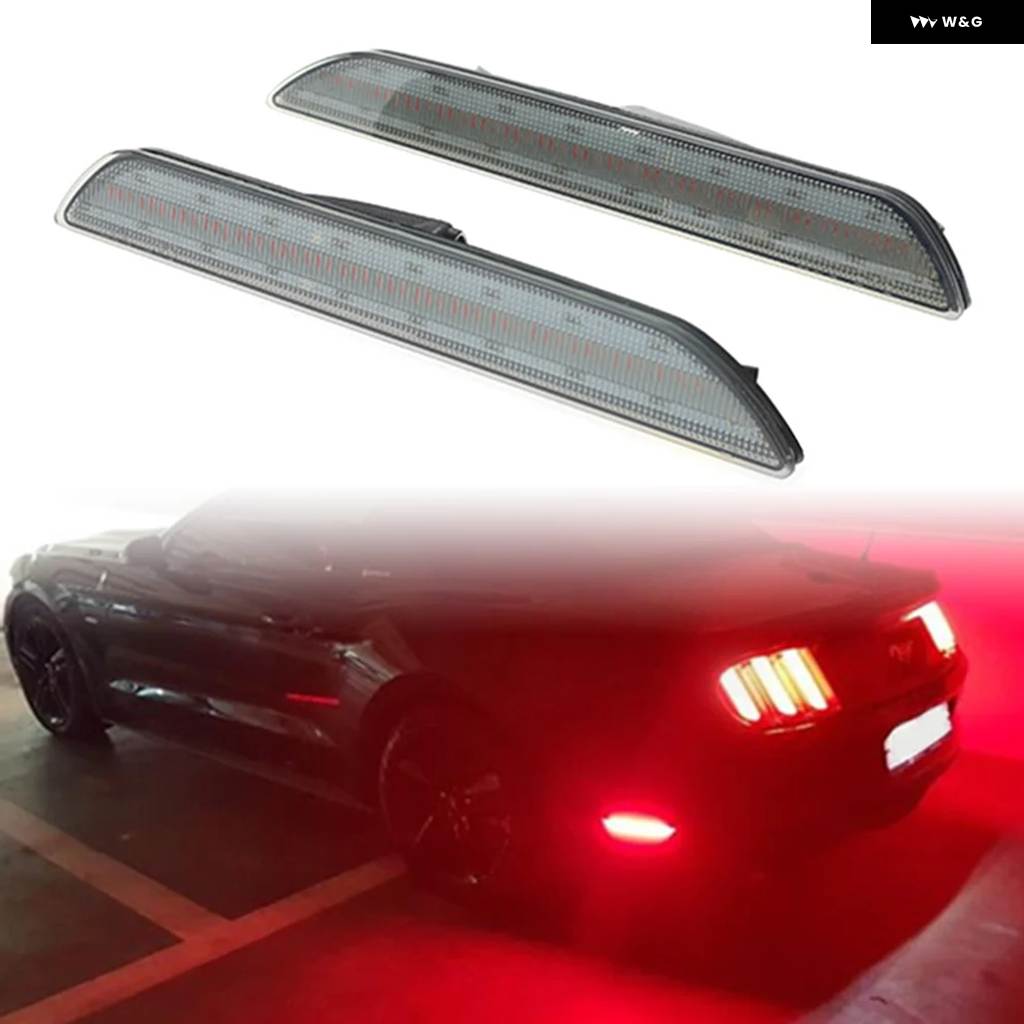並行輸入品2個 車用 LED リア バンパー サイド マーカーライト レッド サイドマーカー ウィンカーランプ フォード マスタング 2015-22の画像