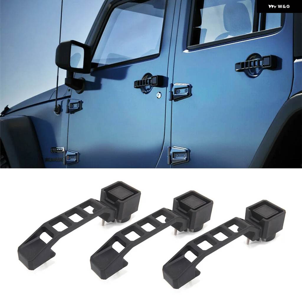 並行輸入品3個/5個 車 外装 アウター ドアハンドル キット ABS プラスチック ブラック ジープ ラングラー JK JKUの画像