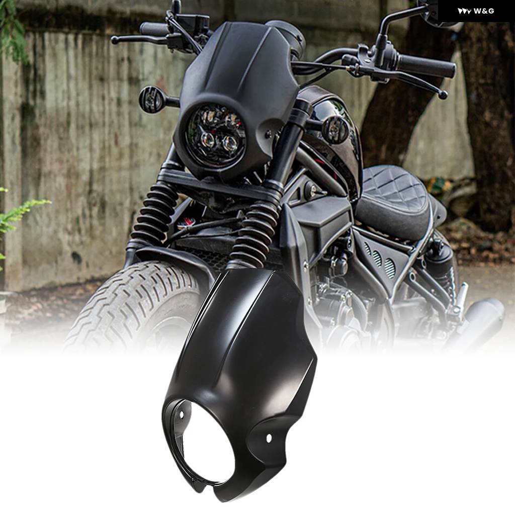 並行輸入品マットブラック フェアリング ヘッドライト ウィンドシールド カバー ホンダ 2020-2021 REBEL CMX 5の画像