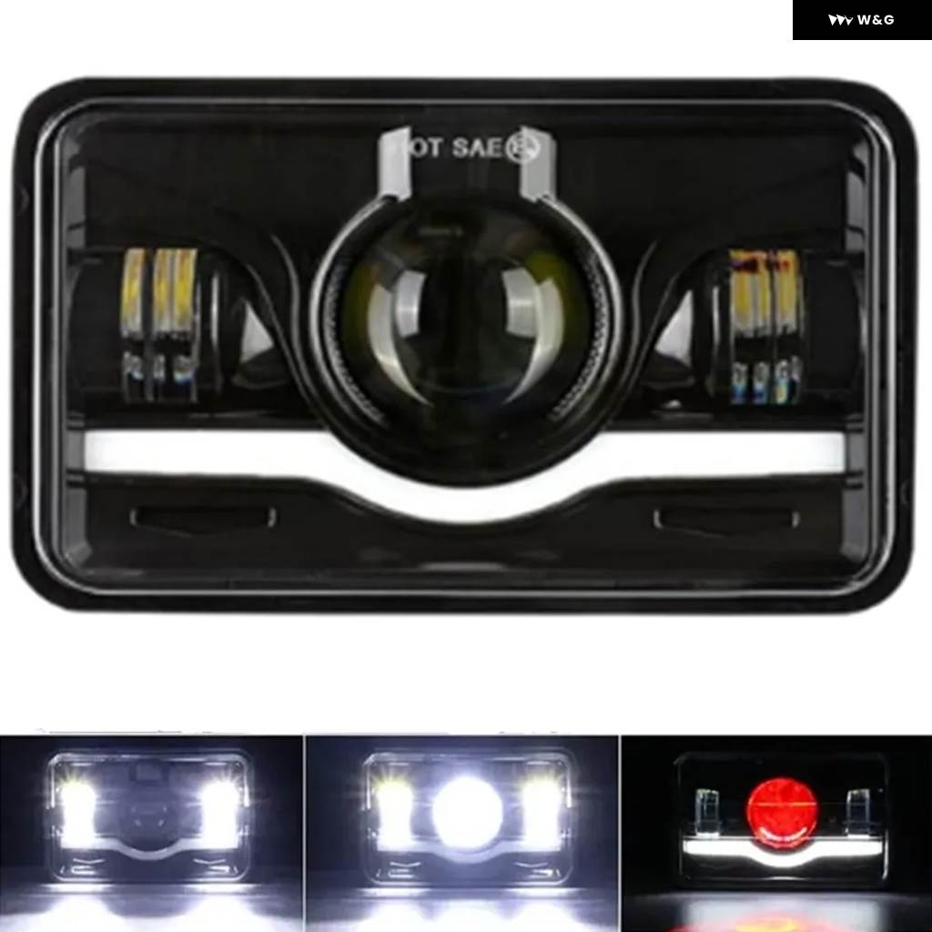 並行輸入品4X6インチ LED ヘッドライト ホワイト HALO DRL H4656 H4651 H4652 ヘッドランプ ホンダの画像