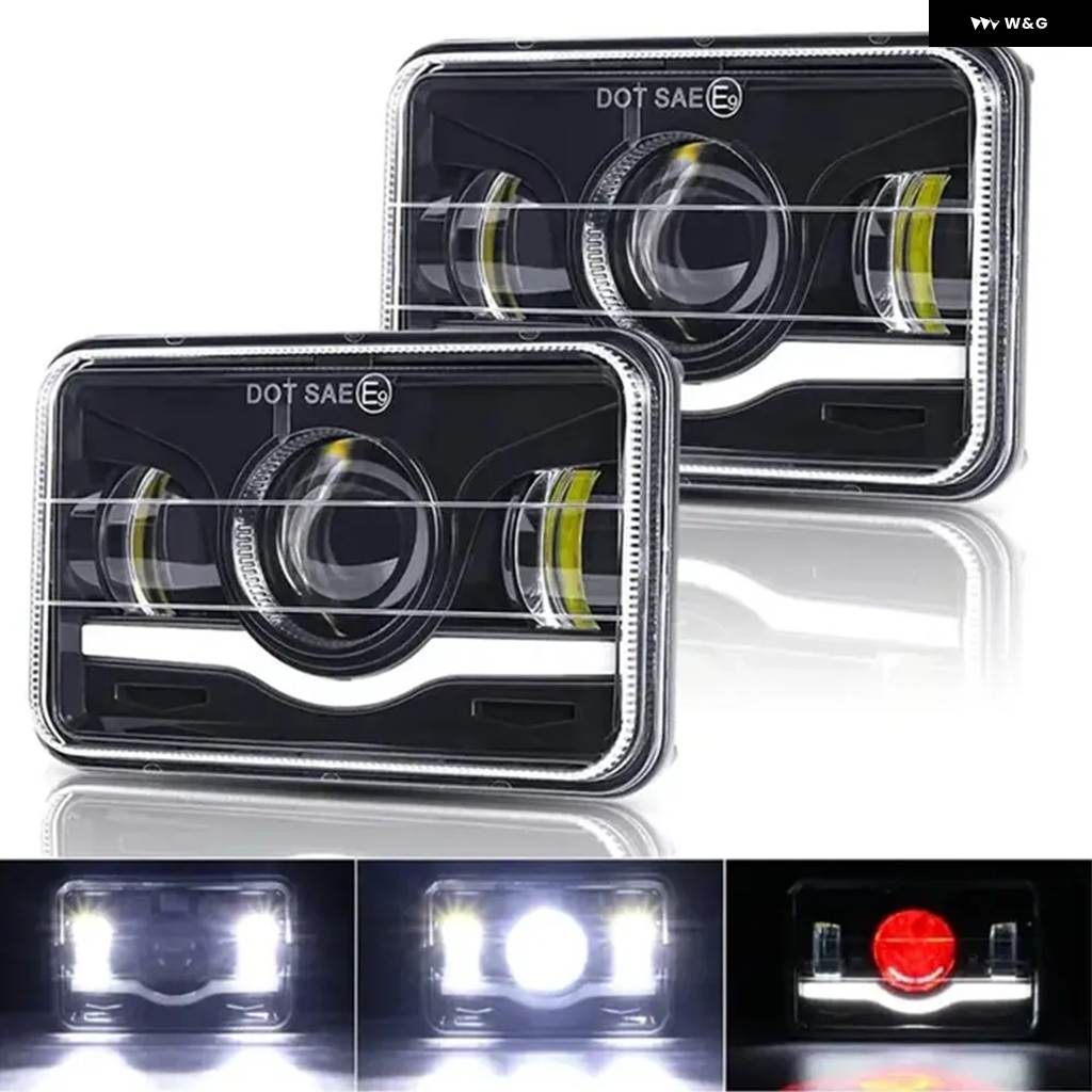 並行輸入品4X6インチ LED ヘッドライト ホワイト HALO DRL H4656 H4651 H4652 ヘッドランプ ホンダの画像