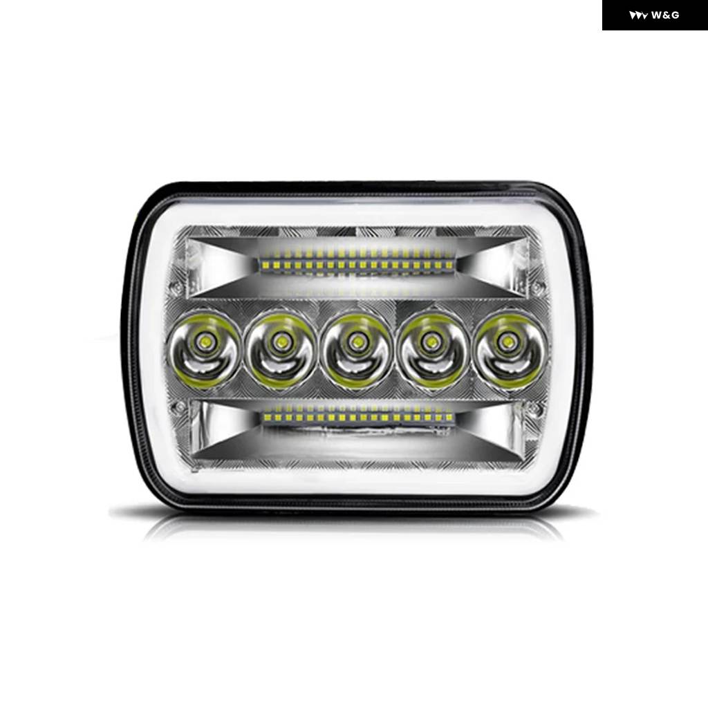 並行輸入品5X7インチ LED ヘッドライト 7X6 80000LM ヘッドランプ ハイ