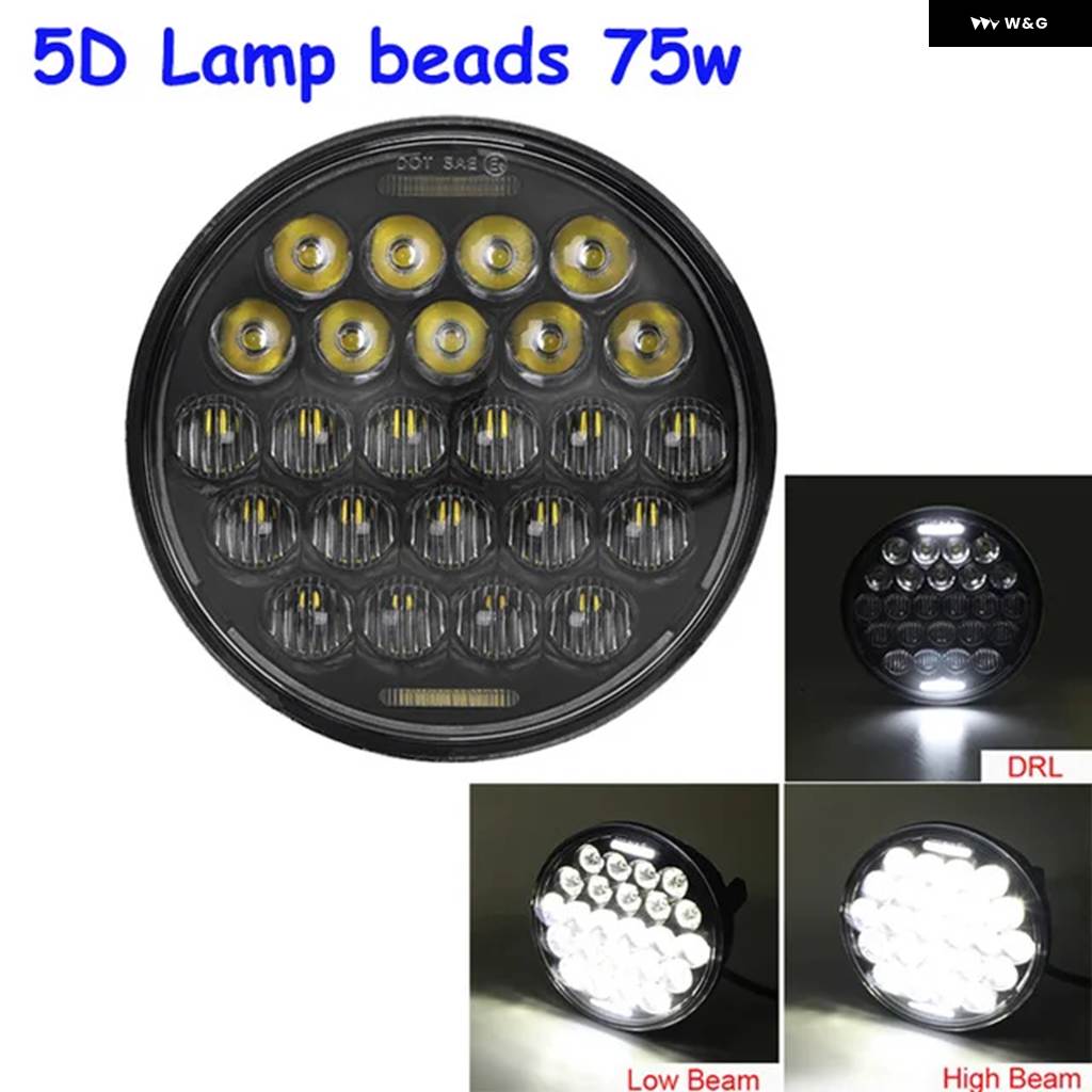 並行輸入品5-3/4インチラウンド バイク LED ヘッドライト 5.75インチLED ヘッドライト DRLモーター スポーツスタ_5