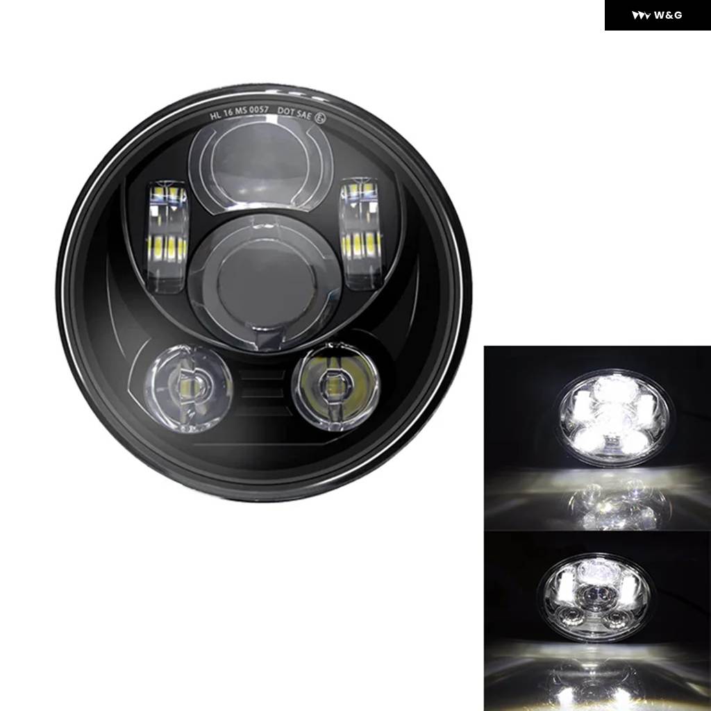 並行輸入品5-3/4インチラウンド バイク LED ヘッドライト 5.75インチLED ヘッドライト DRLモーター スポーツスタ_3