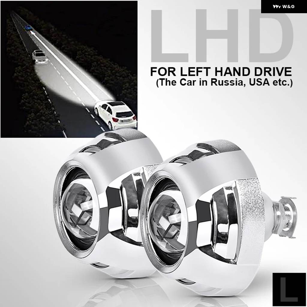 並行輸入品汎用 2.5インチ バイ キセノン HID ミニプロジェクターレンズ シルバー シュラウド ハイロービーム RETROH_3