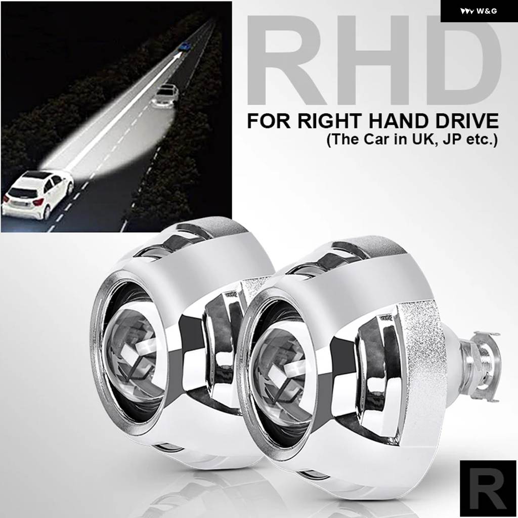 並行輸入品汎用 2.5インチ バイ キセノン HID ミニプロジェクターレンズ シルバー シュラウド ハイロービーム RETROH_4