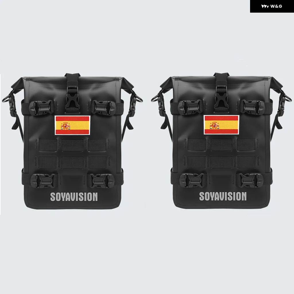 並行輸入品ブラック バイク バンパー バッグ 防水 バッグ 8L 汎用 バイク サイド フレーム バッグ インナー サポート 付き_11
