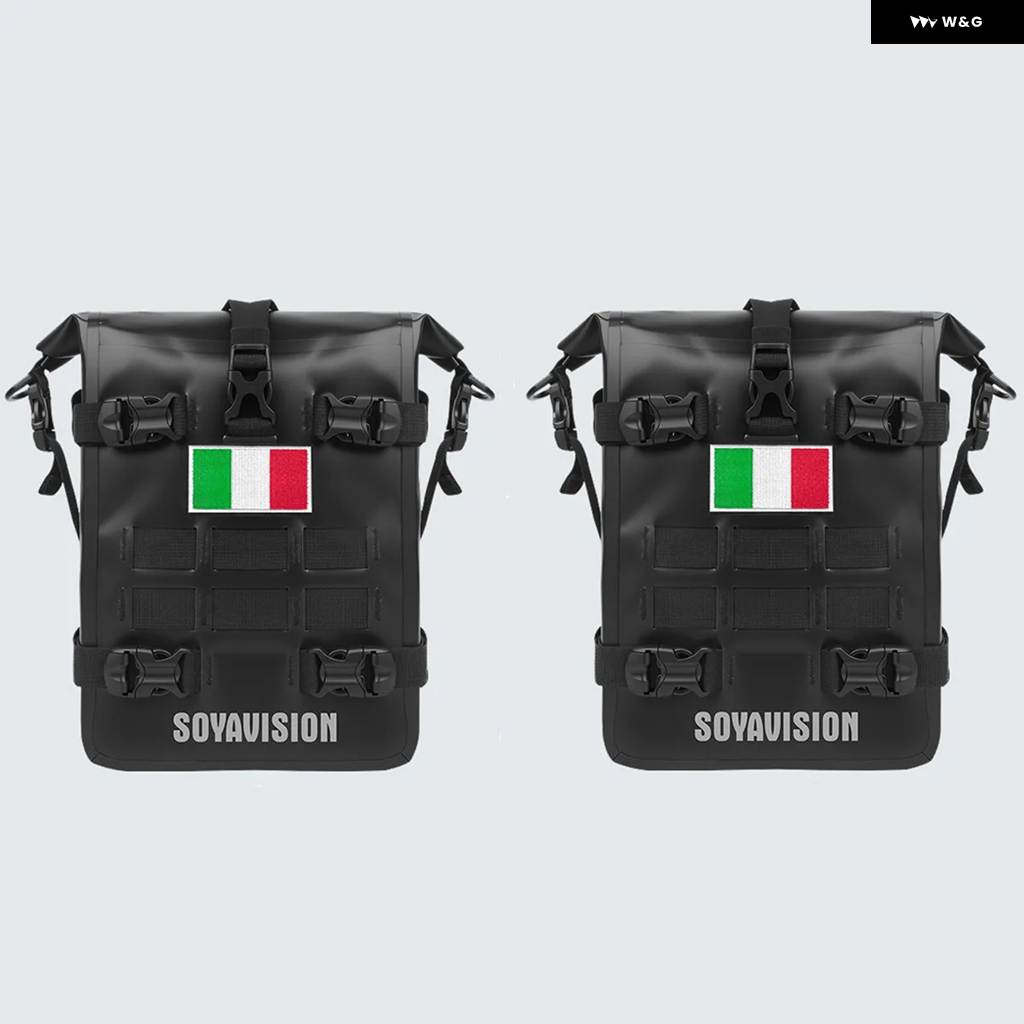 並行輸入品ブラック バイク バンパー バッグ 防水 バッグ 8L 汎用 バイク サイド フレーム バッグ インナー サポート 付き_12