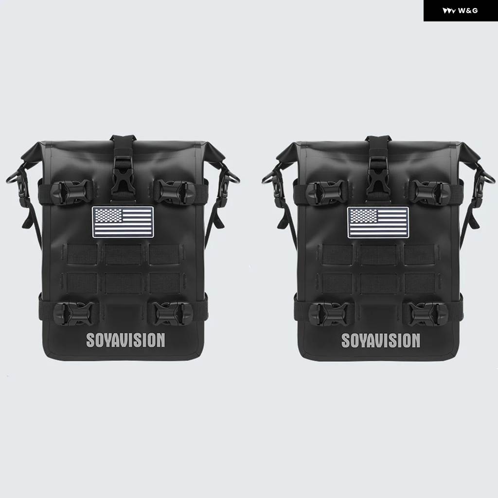 並行輸入品ブラック バイク バンパー バッグ 防水 バッグ 8L 汎用 バイク サイド フレーム バッグ インナー サポート 付き_14