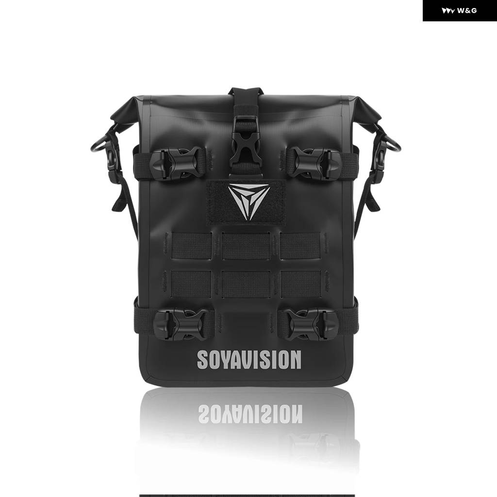 並行輸入品ブラック バイク バンパー バッグ 防水 バッグ 8L 汎用 バイク サイド フレーム バッグ インナー サポート 付き_2