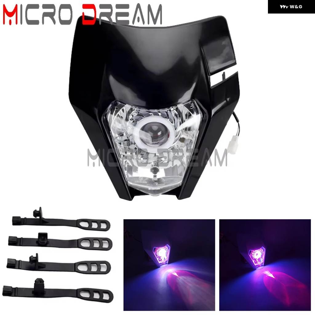 並行輸入品スーパーモト ヘッドライト フェアリング LED ヘッドライト ラバーストリップ ヘッドランプ マスクカバー エクスクの画像