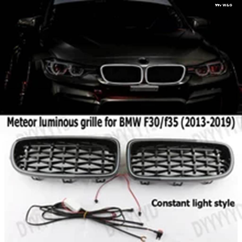 並行輸入品 BMW 3シリーズ F30 F35 2012-2019用 フロント グリル RGB/ホワイトLEDライト スポーティレーシングダブルスラット_5