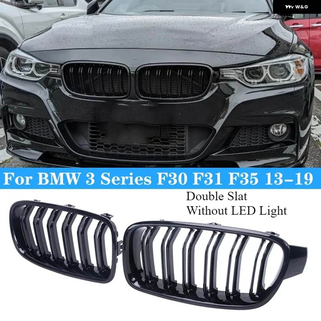 並行輸入品 BMW 3シリーズ F30 F35 2012-2019用 フロント グリル RGB/ホワイトLEDライト スポーティレーシングダブルスラット_2