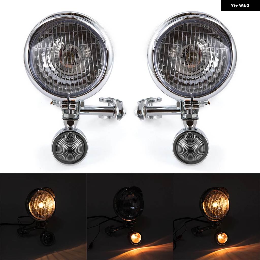 並行輸入品 オートバイ 運転用追い越し用 フォグランプ ウインカーランプ ホンダ クルーザー チョッパー LED フォグランプの画像